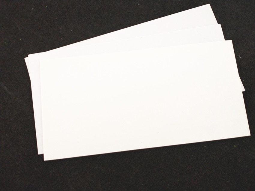 White styrene plastics ABS plate thickness 1mm/2mm is used to model the diy handmade100*200mm