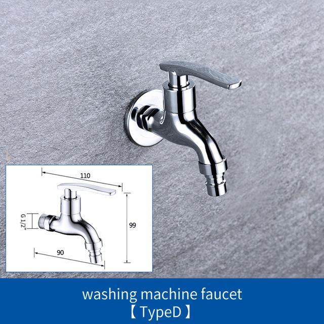 Outdoor Garden Faucet Tap Washing Machine Faucet Brass Kitchen Bathroom Sink Tap Mop Pool Water Taps: Type D