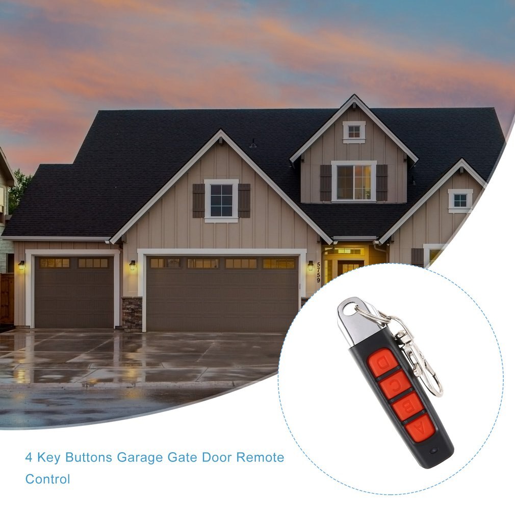 4 Key Buttons Garage Gate Door Remote Control 433MHZ Auto Pair Copy Remote Garage Door Remote Control Duplicator