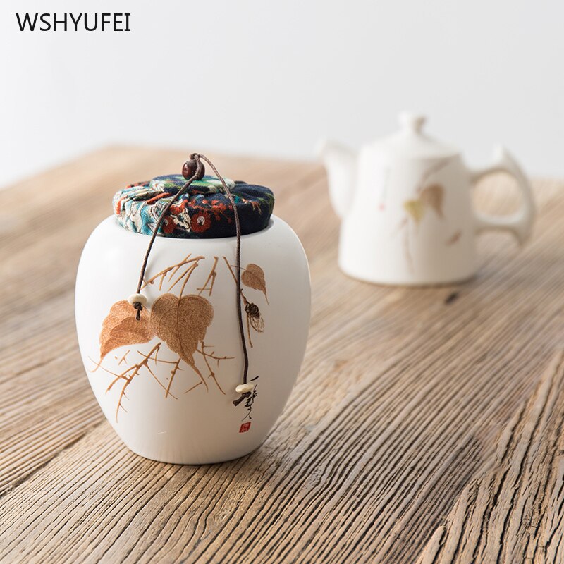 Moisture-proof seal portable ceramic with lid coffee bean candy biscuit collection storage tank kitchen storage decoration