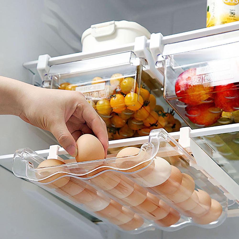 1pc Refrigerator Storage Box Rack Kitchen Containers Fridge Organizer Food Holder Shelf Kitchen Accessories Clear Container