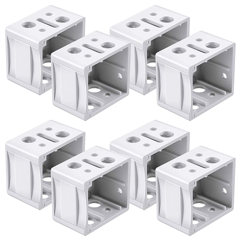 Soportes ciegos de 1 pulgada, caja de perfil blanco, soporte de montaje para ventana, persiana, soporte de Riel (8): Default Title