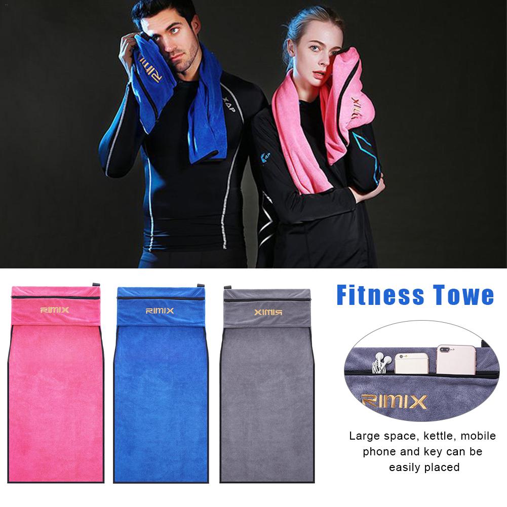 Fitness Handdoek Telefoon Houder Pocket Soft Gym Sport Handdoek Draagbare Outdoor Running Wandelen Zweet Handdoek Magnetische Adsorptie