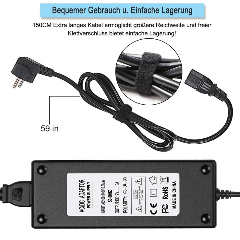 120W 12V 10A AC-DC Power Adapter Voltage Transformer 100-220V/230/240V AC 12V DC Current Transformer Adapter EU Plug
