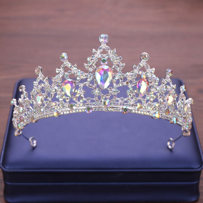 Ślubne włosy tiara kryształ diadem dla panny młodej korona kolor srebrny diadem welon diadem ślubne akcesoria robić włosów stroiki głowy biżuteria