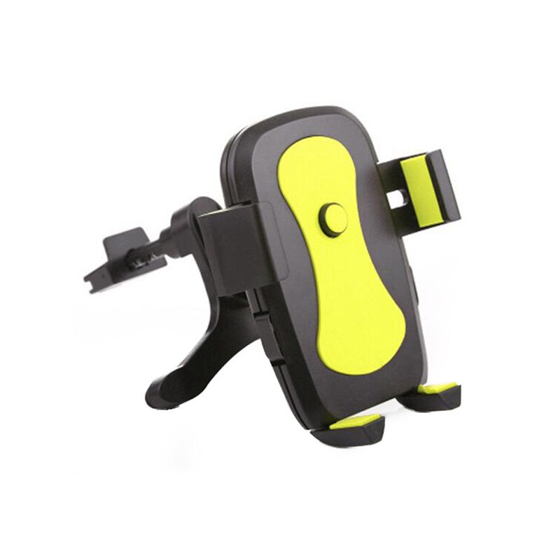 Universal vuggemontering mobiltelefon holder stativ cykel motorcykel bil luftventil til iphone samsung mobiltelefon køretøj dekoration: Gul