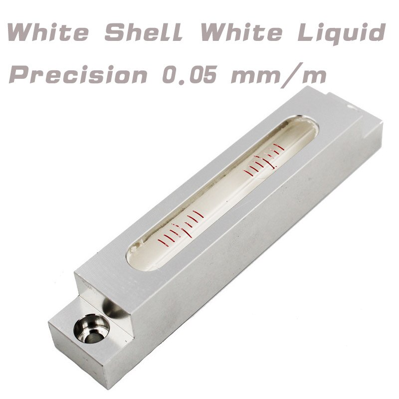 Qase lång remsa hög precision nivå blister bubbel vattenpass med monteringshål storlek 105 x 19 x 19mm: Vit -0.05