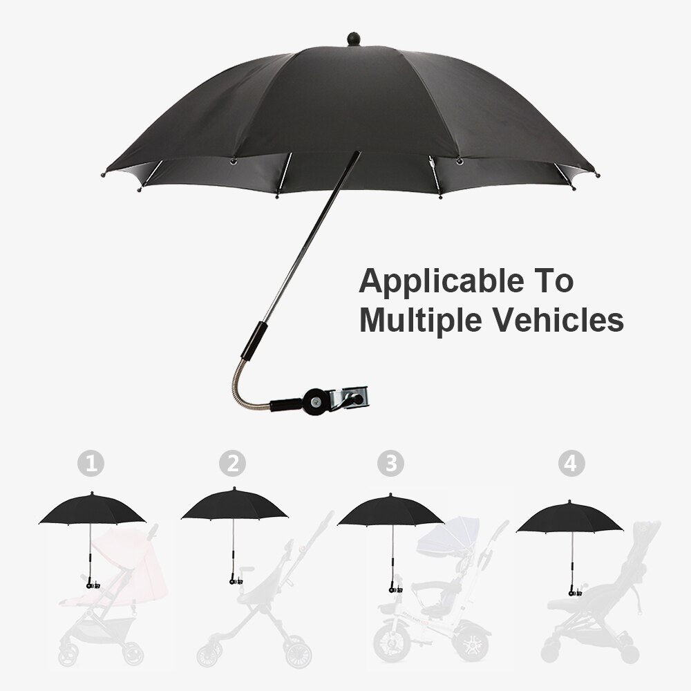 Baby Kinderwagen Regenschirm Nylon Anti-Uv Sonne Baldachin Abdeckung 360 Einstellbar Kinderwagen Regenschirme strecken Stand Halfter Kinderwagen Zubehör