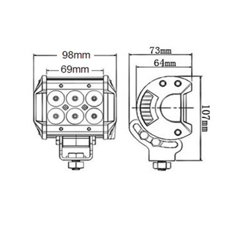 2X 18W Waterdichte Marine Led Zeilboot Mast Licht Bar (Spot Beam) Offroad Lamp Boot