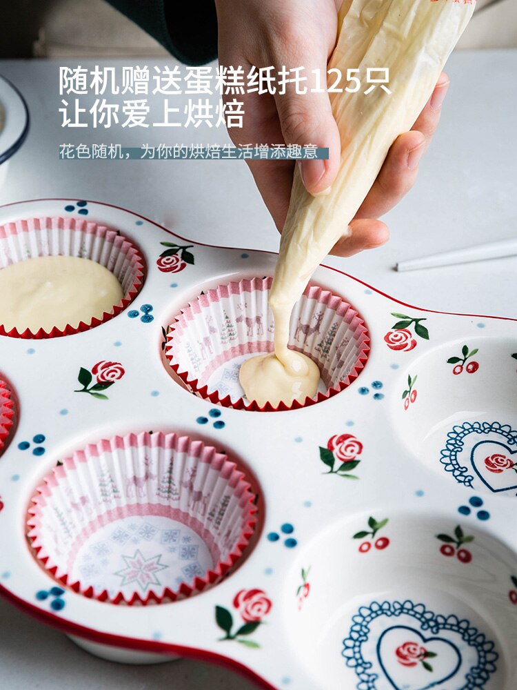 Nordisk keramik bageform non-stick donut kageform varmebestandig hjemmekøkken dessertværktøj  mm60hb