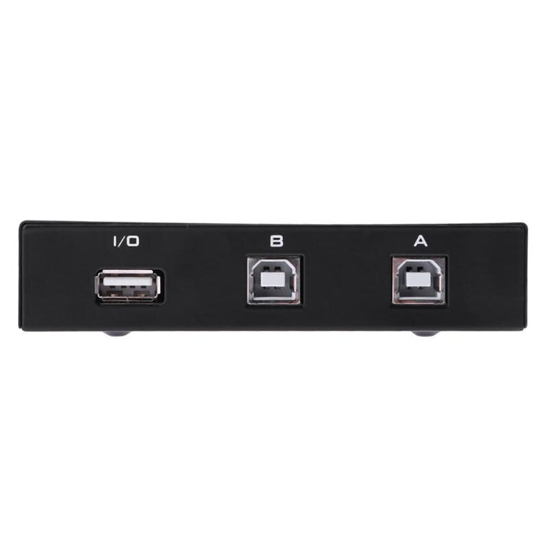 2 Ports Manual USB 2.0 Sharing Device Switch Box for 2 Computer to Share 1 Printer Scanner Internal External Network Switcher