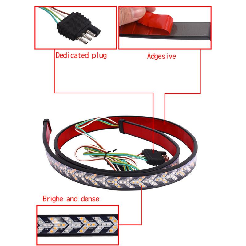 1pcs Dual-color Pickup Truck Tail Light Strip Bar With Steering Scanning Double Flashing Pickup Truck Light 6 Car Stickers