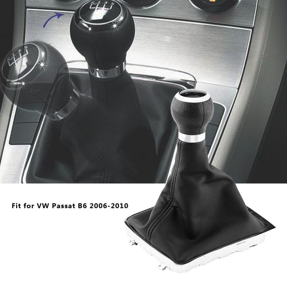 5- växlad bilväxlingsknopp damask växelspak damask boot ramsats för vw passat  b6 2006 bilstyling