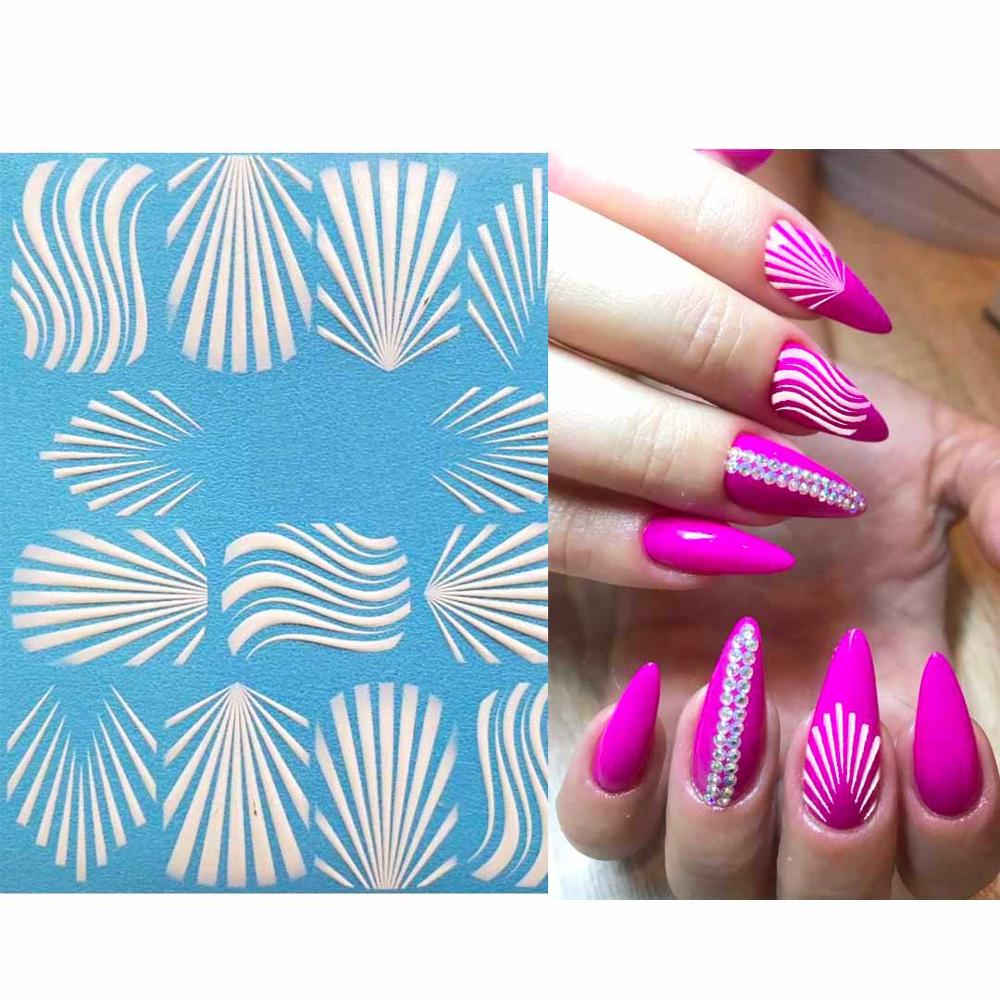 3D arrived Acrylic Engraved Nail Sticker black white lace Water Decals Empaistic Nail Water Slide Decals Z0206: 9