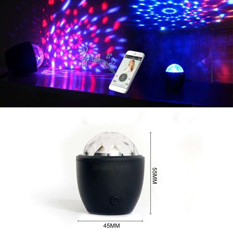 LED Stage Light Disco Ball Magic Effect Lamp Mini Led Switch Ball USB Crystal Flash DJ KTV Car Bar Party Lights