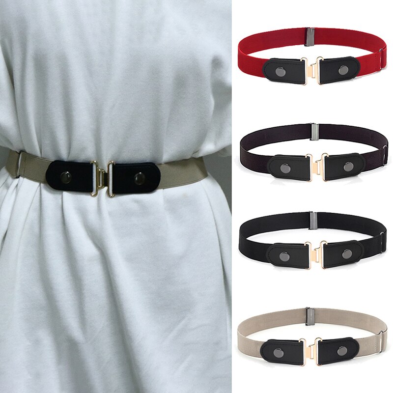 Women Buckle Stretch Belt Belt Invisible Elastic Waist Belt Unisex Jeans Pants