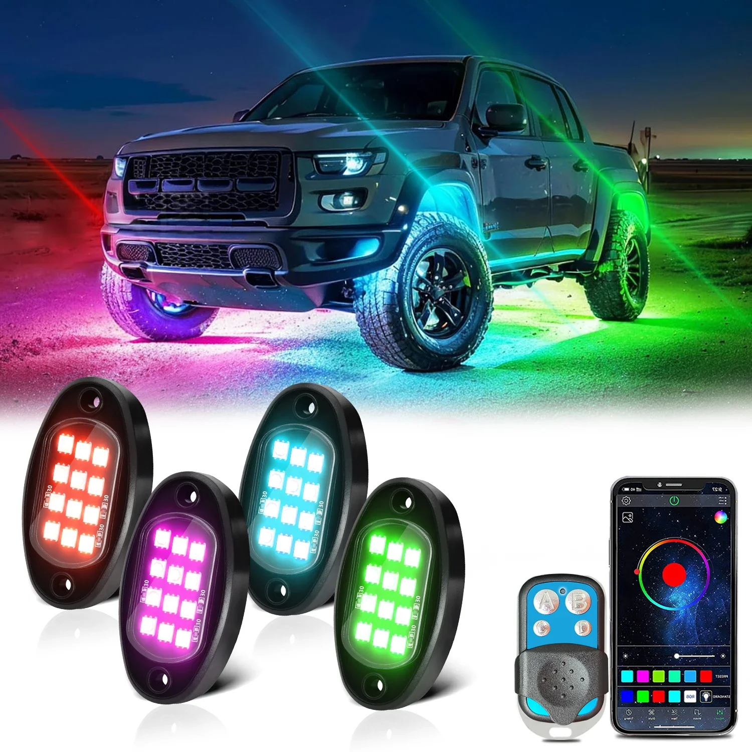 Car LED Chassis Strip PCB Flexible LED for APPAmbient Holding LED Decorative Chassis 4x4 Off-road Ambient Lighting 4/6/8 in 1: 6000K Cold White