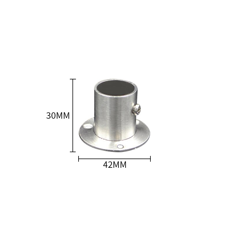 5pcs/lot Stainless steel pipe bracket 19-32mm Dia Tube support Flange Seat for Wardrobe Hanging Rail Rod Pole Socket End Holder: G318915