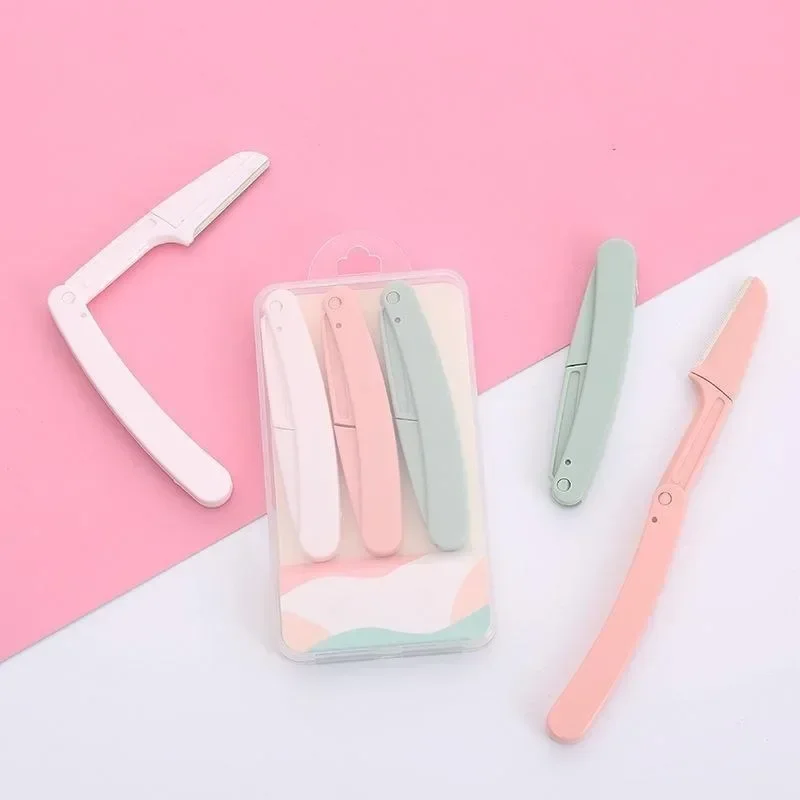 3 teile/satz faltbare Augenbrauen messer Cutter Mehrzweck Peeling Derma Hobeln Werkzeug Augenbrauen Rasiermesser Gesichts rasierer Schönheit Werkzeug