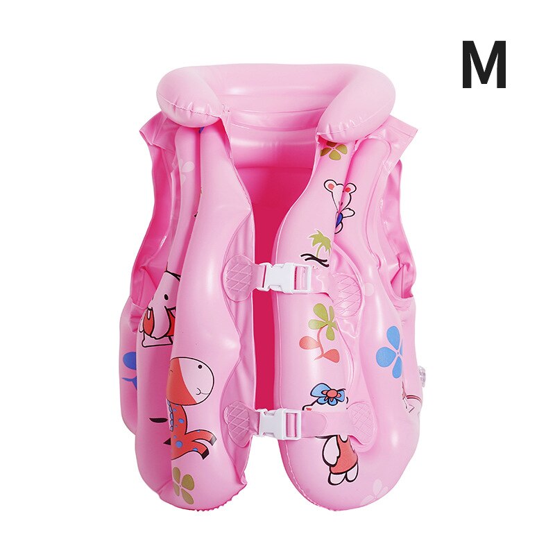 Cartoon Patronen Drijfvermogen Vest Kinderen Zwemvest Opblaasbare Pvc Cartoon Zwemvest Drie Airbags Met Gesp Voor Kid: pink M