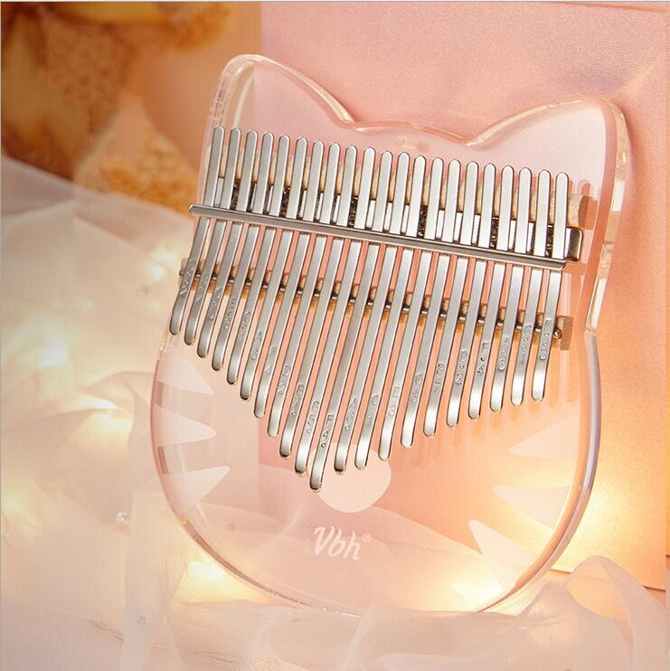 21 Keys Kalimba Thumb Piano,Portable Mbira Transparent Acrylic Wood Finger Piano,Musical Instrument for Beginners with Bag: Totoro