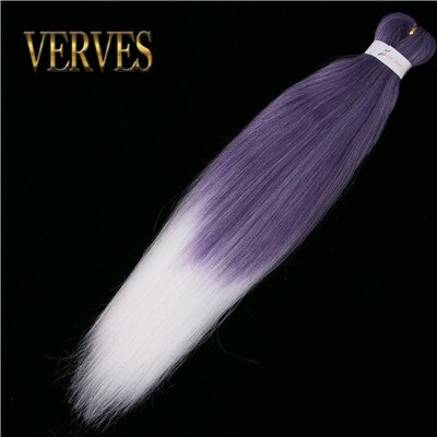VERVES-Extensions de tresses Jumbo, 26 pouces, tresses synthétiques ombrées et 100 et g/pièce, tresses en Fiber résistantes à la chaleur: M # Violet