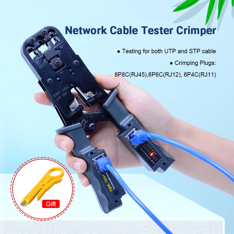 Outest Netwerk Tool Test Krimptang Tester Crimper Kabel Stripper Afneembare Kabel Testen Voor Utp En Stp Kabels Met