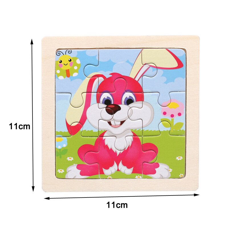 Intelligence Kids Toy Wooden 3D Puzzle Jigsaw Tangram for Children Baby Cartoon Animal/Traffic Puzzles Educational Learning Toys