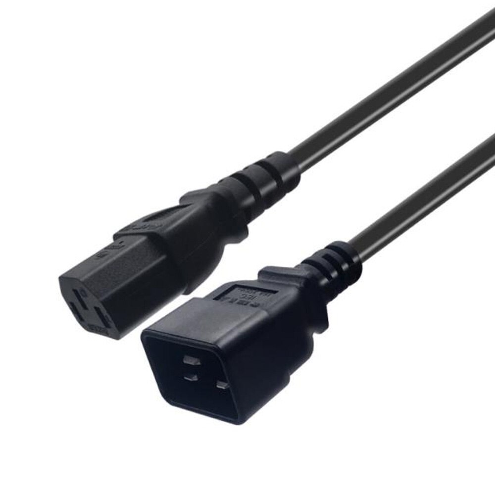 Black 1.0M 2.0M 3.0M PVC Copper IEC320 C13 C14 C15 C19 C20 extension power cord 10A / 16A charging cable: 1.8M C13 to C20