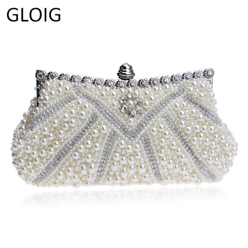 Single Polyester Wristlets Hasp Beading Versatile Circular Shaped Women Bead Clutch Bags Diamonds Party Bag Diamonds Evening Bag