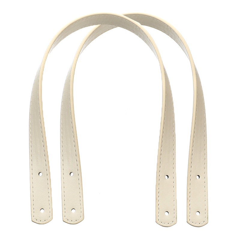 Asas de Pu para bolsos de mujer, accesorios desmontables para bolsos, correa para bolso de hombro DIY con remaches plateados, 2 uds.: Beige