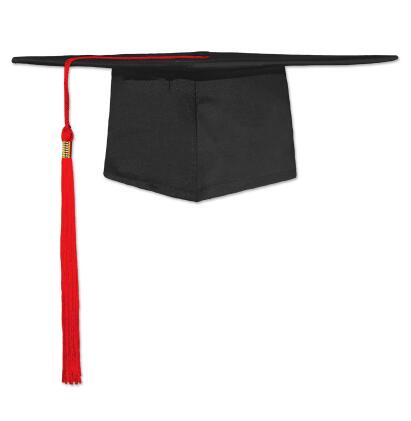 Gorro académico graduado de Grado Maestro, gorra de médico negra, borlas de graduación para niños, gorra roja Principal: Black