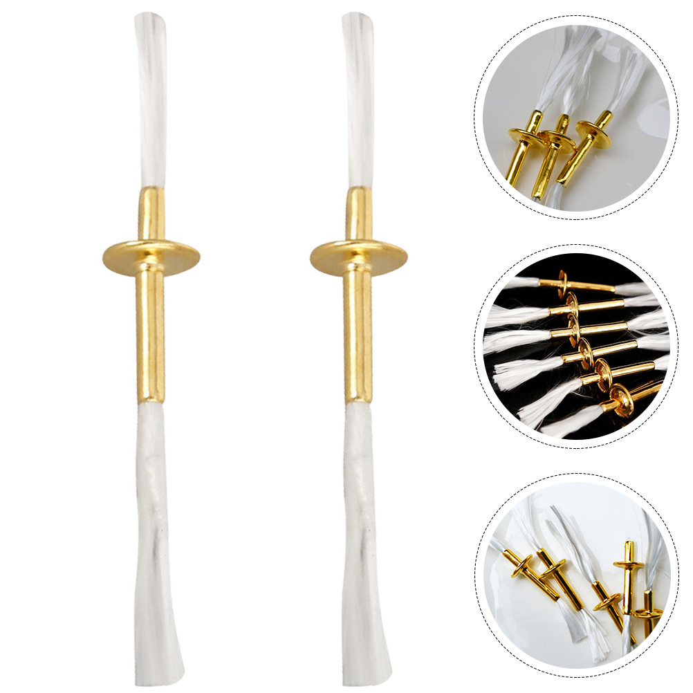 2 Stuks Lont Buis Olielamp Brander Diy Voeding Metalen Kerosine Glas Vervanging Katoenen Draad