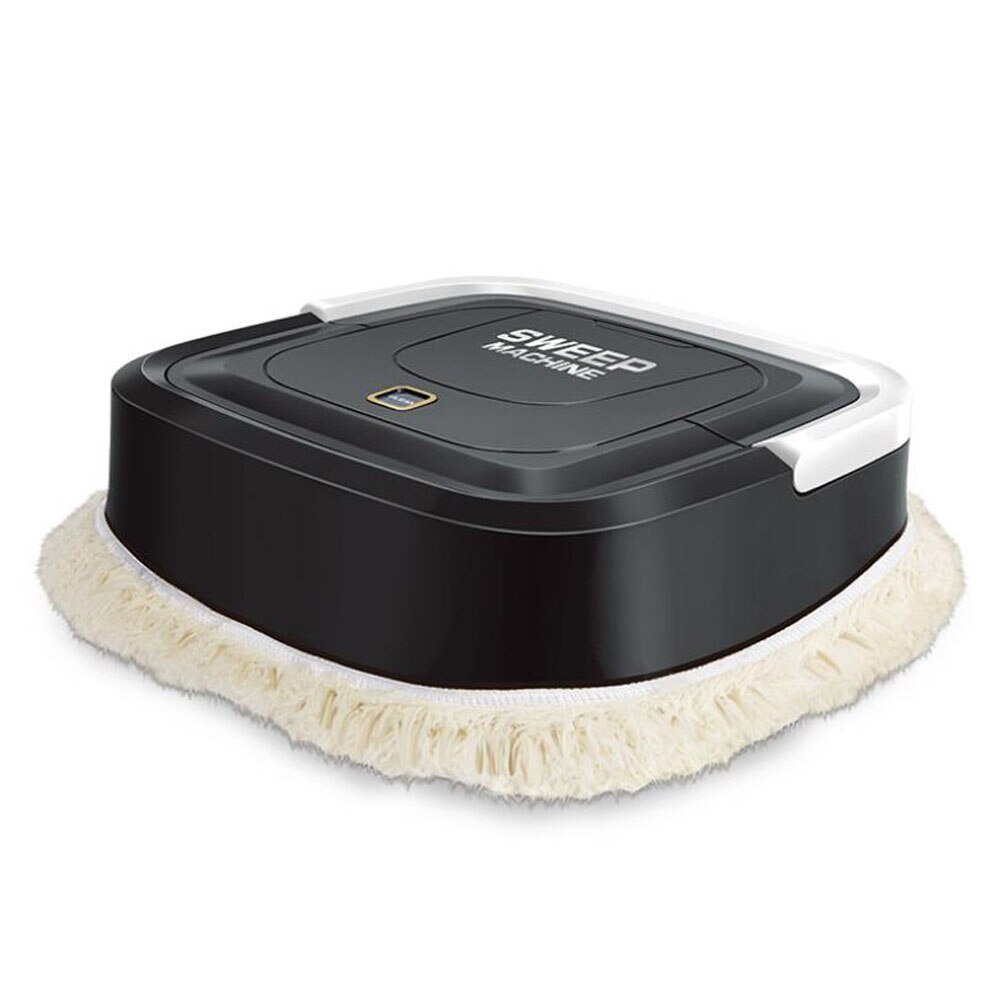 Rechargeable Automatic Smart Robot Vacuum Cleaner Floor Electric Mop Machine Sweeper For Home Electric Vacuum Cleaners: Black