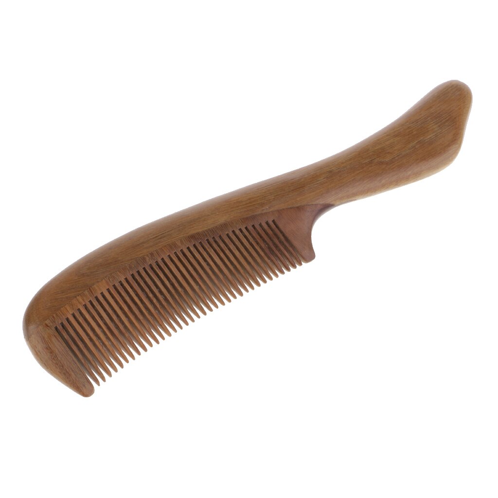 Peine de madera Natural de sándalo verde con dientes cerrados-peine de madera, peine de dientes finos antiestático