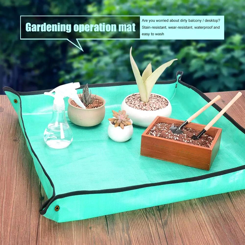 100cm Planting Mat PE Gardening Mat Green Gardening Pad Plant Balcony Super Light Reusable Waterproof Foldable Flower Mat