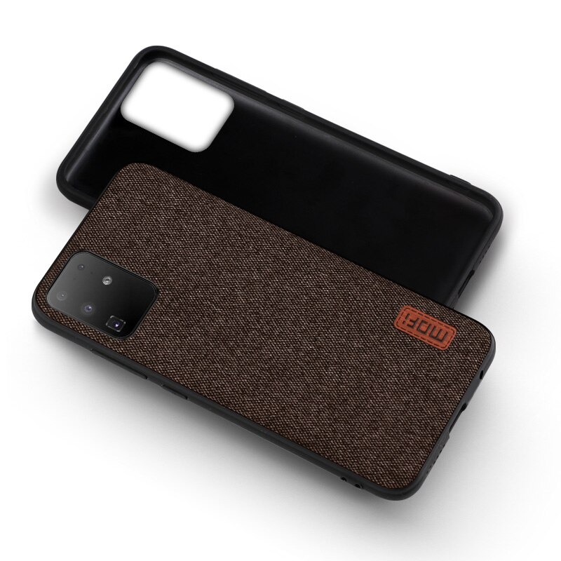 Mofi Case Voor Samsung S20 Case Doek Stof Back Cover Voor Galaxy S20 + Plus Siliconen Business Capas S20 Ultra coque Case: for S20 Ultra / coffee