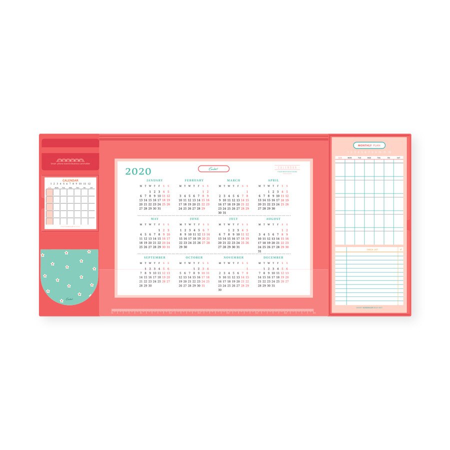 Multifunctional Oversized Pu Mouse Pad Student Writing Pad Business Desk Mat Cell PhoneCushion Desk Organizer with Calendar: dark pink