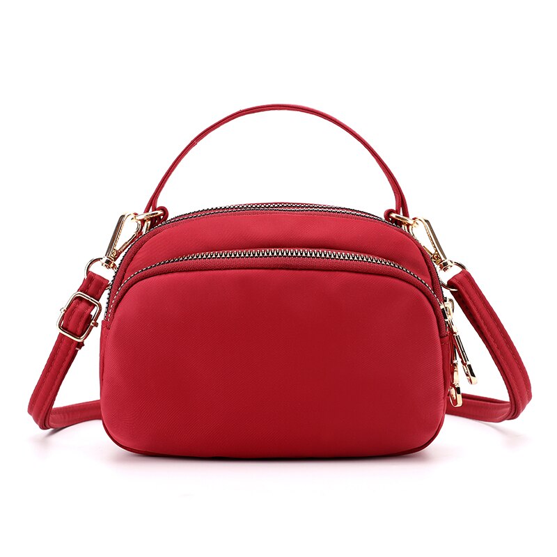 Vrouwen Handtas Composiet Schoudertas Waterdichte Nylon Tas Draagbare Crossbody Bag Mode Wilde Handtas Kitty Portemonnees: Rood