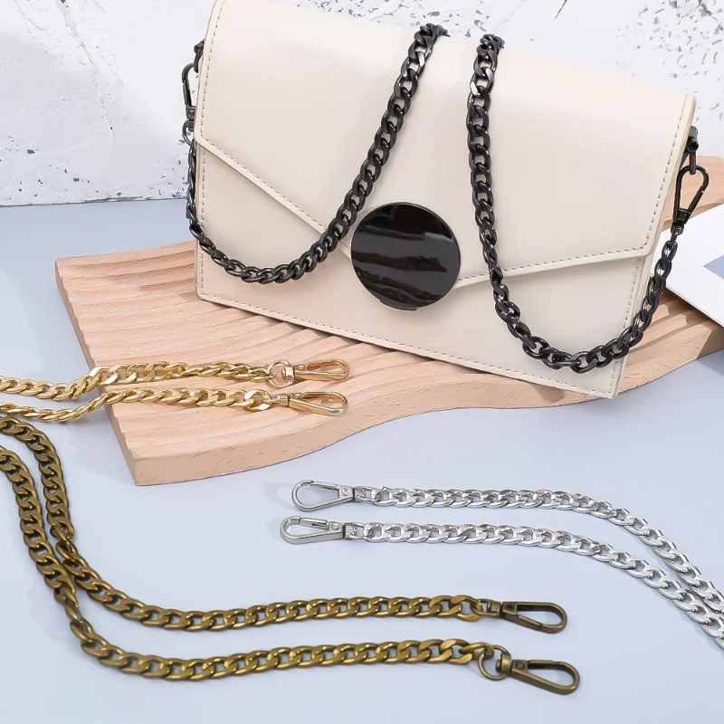 Piezas de repuesto de cadena de bolso de aluminio y Metal de 120cm, accesorios para bolso de hombro tejido a mano, correas desmontables hechas a mano DIY