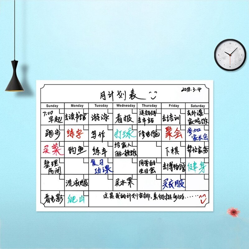 Magnetic Month And Week Schedule Erase Calendar Erasable Message Board Magnetic Refrigerator Stickers Soft Board