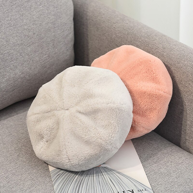 Autumn Winter Beret Women's Hat Korean Style Plush Warm Retro British Women Plush Painter's Hat
