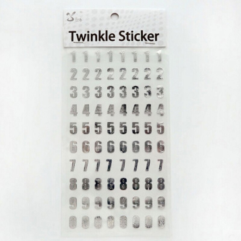 10 Vellen Nummer Stickers Goud/Zilver Kleur Nummer Sticker Plakboek Thuis DIY Decoratie Craft Papelaria