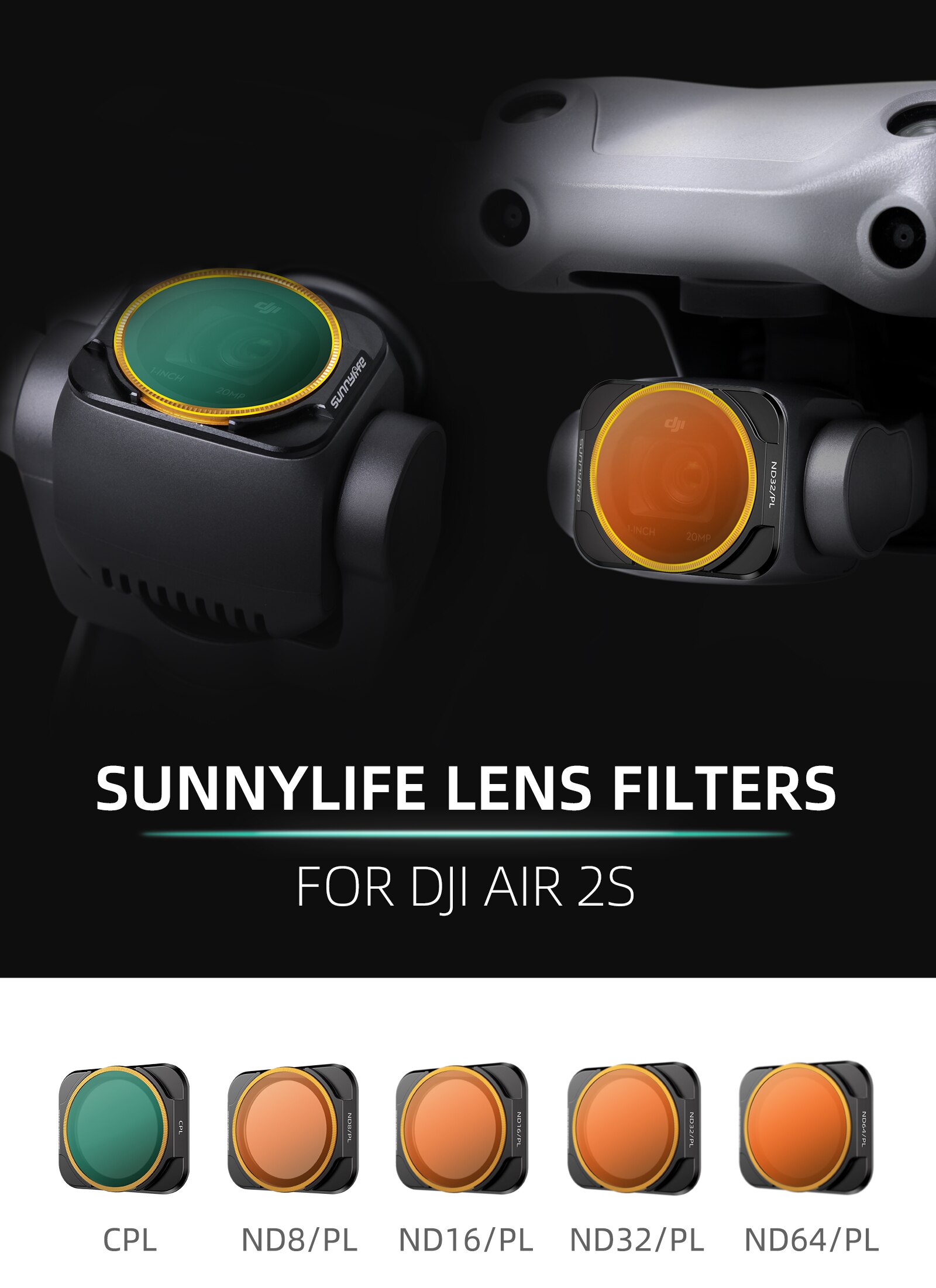 DJI Mavic Air 2S Filter Sets ND4/8/16/32 /CPL/UV Lens Filters Sets for DJI Mavic Air 2S Accessories