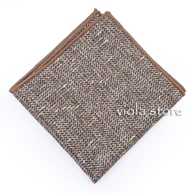 Klassisk plaid stribet blød 50% uld kashmir lomme firkantet 24cm herre jakkesæt hanky festlommetørklæde smoking slips matchende vinter: 10