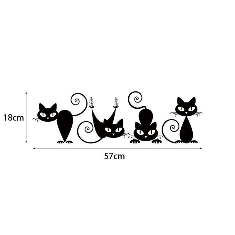 Leuke 4 Katten Muurstickers Hangen Op de Muur voor Kinderkamer Muur Stickers Playing Game Kamer voor Woonkamer party Decoratie Art Mural