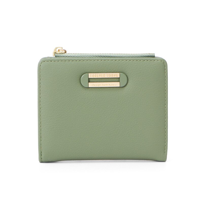 WEICHEN Brand Small Wallet For Women Card Holder Zipper Coin Purses Ladies Slim Wallet Female Purse: Green