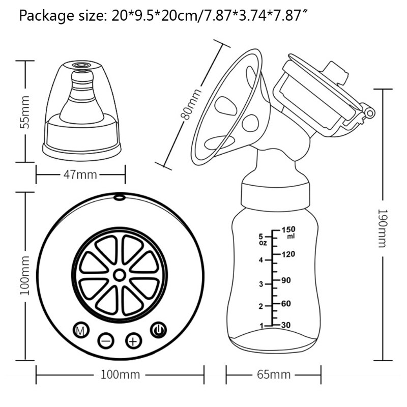 Elektrische Krachtige Dubbele Borstkolf Zuig Melk Extractor Automatische Melker Baby Borstvoeding Accessoires