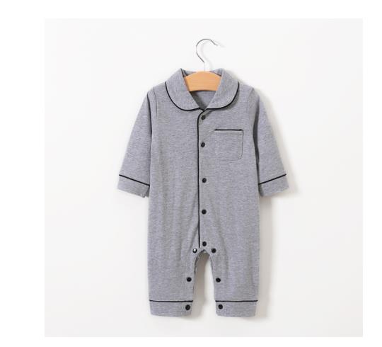 Emmababy bebê unisex outono pijama lapela mangas compridas botão aberto uma peça camisola para a criança meninas meninos