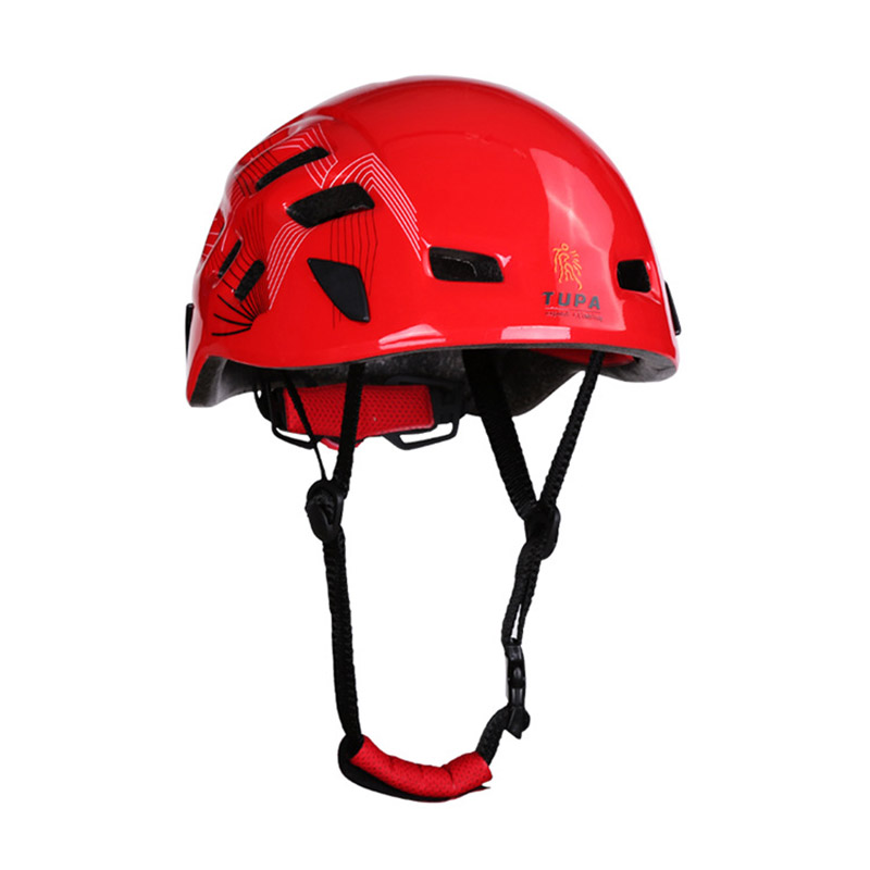 Hjelme udendørs klatring ned ad bakke caving redning cykling justerbar høj styrke sikkerhed beskyttende bjergbestigning tilbehør: Rød